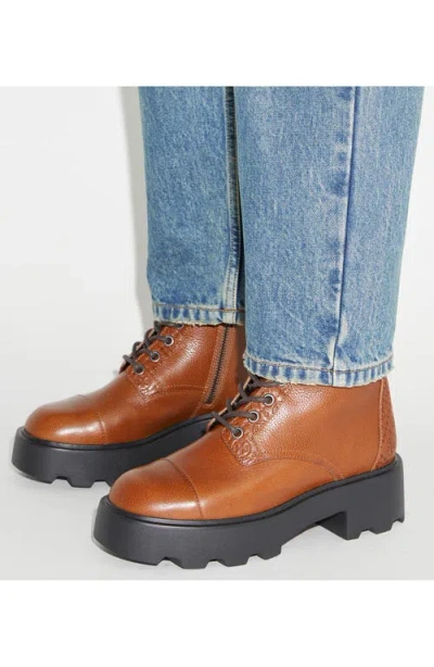 Tory Burch T Monogram Lug Sole Bootie In Brown