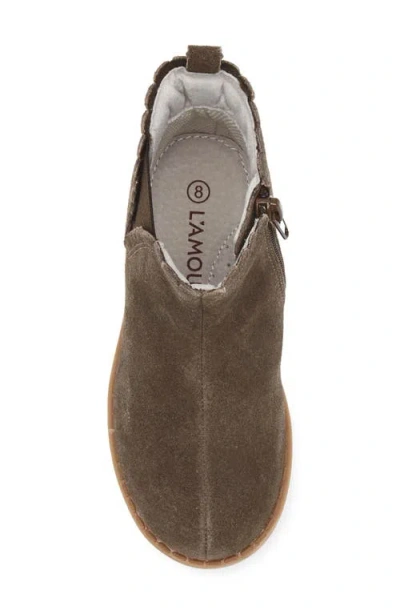 L'amour Kids' Nicola Scalloped Bootie In Brown
