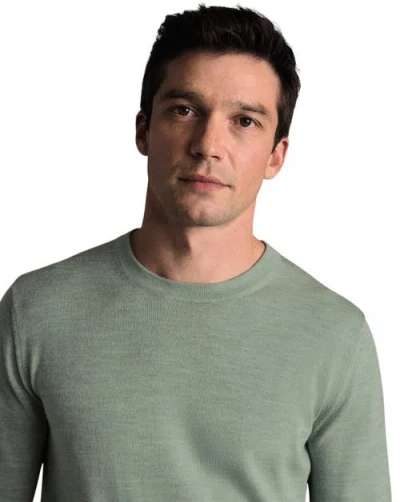 Charles Tyrwhitt Pure Merino Crew Neck Sweater In Green