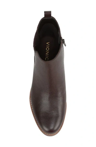 Vionic Aria 2.0 Platform Wedge Bootie In Brown