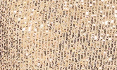 Betsy & Adam Sequin Bow One-shoulder Column Gown In Gold