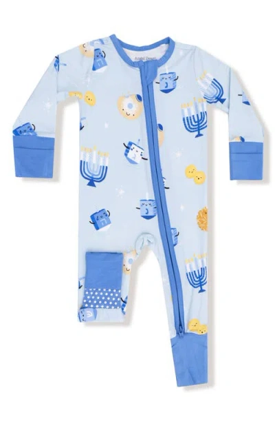 Angel Dear Hanukkah Convertible Zip Footie In Multi