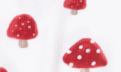 Angel Dear Painterly Mushrooms Print Knotted Gown In White