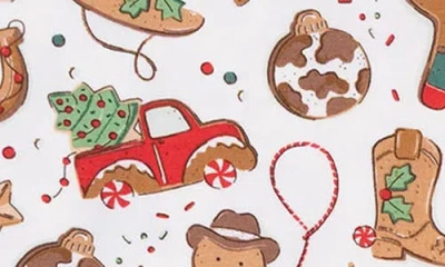 Angel Dear Cowboy Christmas Print Zip Romper In Multi