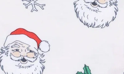 Angel Dear Vintage Santa Print Zip Footie In White