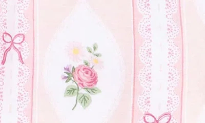 Angel Dear Ogee Lace Floral Print Ruffle Zip Footie In Pink