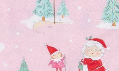 Angel Dear Golfing Mrs. Claus & Elves Print Convertible Zip Footie In Pink