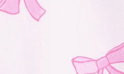 Angel Dear Pretty Bow Print French Terry Romper In Pink