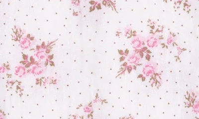 Angel Dear Belle Rosette Dot Print Organic Cotton Muslin Romper In White