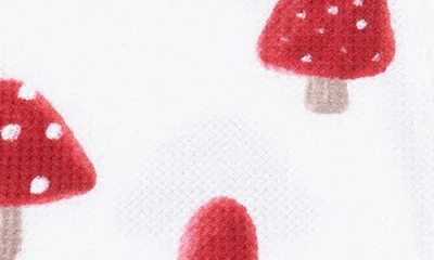 Angel Dear Painterly Mushrooms Print Zip Footie In White