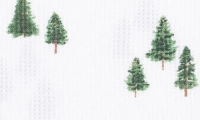 Angel Dear Tiny Forest Print Long Sleeve Bodysuit In White