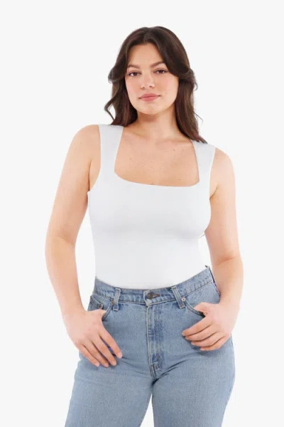 Popilush Cloud-touch Double-layer Shaping Sleeveless Top In White