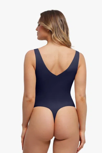 Popilush Elastic Cloud-touch All-in-one Shaping Bodysuit In Blue