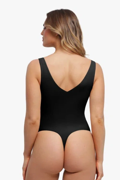 Popilush Elastic Cloud-touch All-in-one Shaping Bodysuit In Black