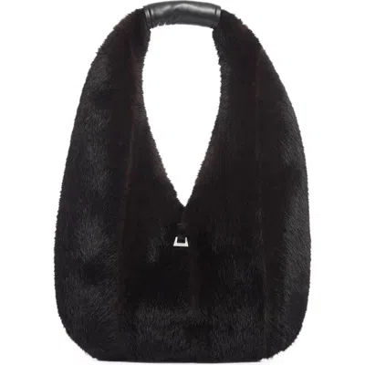 Apparis Colette Shaved Faux Mink Bag In Black