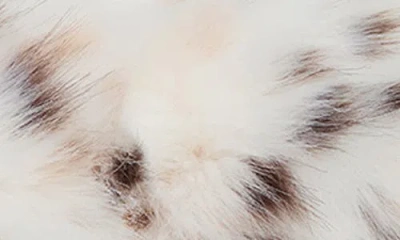 Apparis Marfa Snow Leopard Top Carry Handle Faux Fur Pouch In White