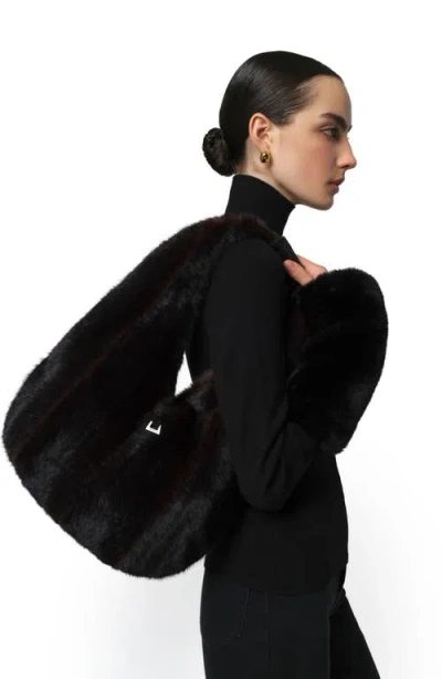 Apparis Colette Shaved Faux Mink Bag In Black