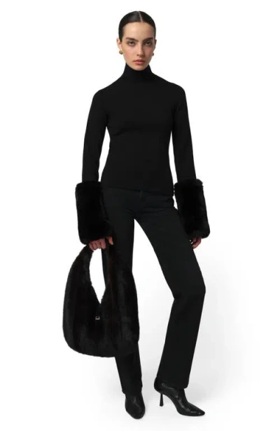 Apparis Colette Shaved Faux Mink Bag In Black