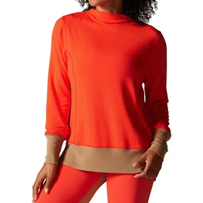 Tavi Cozy Funnel Neck Sweatshirt In Orange