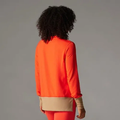 Tavi Cozy Funnel Neck Sweatshirt In Orange