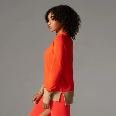 Tavi Cozy Funnel Neck Sweatshirt In Orange