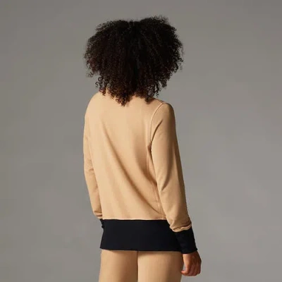 Tavi Cozy Funnel Neck Sweatshirt In Brown
