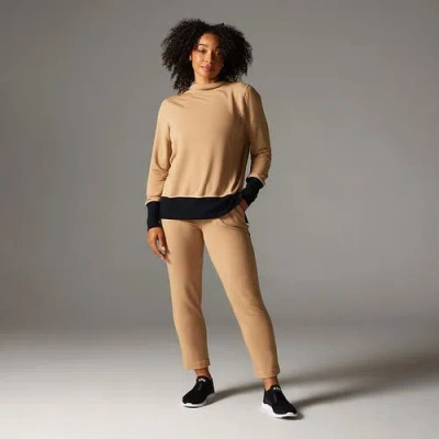 Tavi Cozy Funnel Neck Sweatshirt In Brown