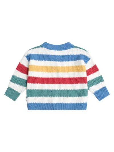 Huxbaby Peekaboo Hux Stripe Knit Cardi In Blue