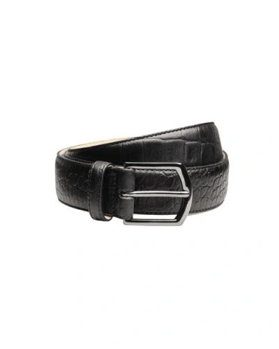 Charles Tyrwhitt Embossed Leather Belt In Black