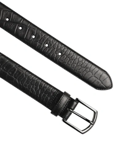 Charles Tyrwhitt Embossed Leather Belt In Black