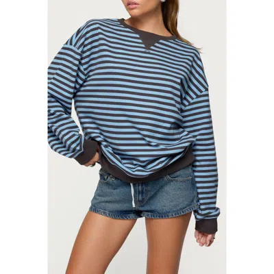 Edikted Onda Stripe Oversize Sweatshirt In Multi