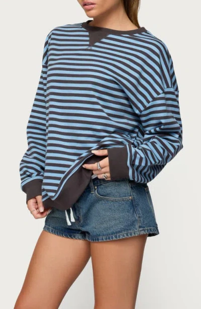 Edikted Onda Stripe Oversize Sweatshirt In Multi