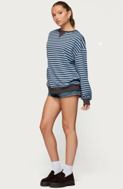 Edikted Onda Stripe Oversize Sweatshirt In Multi