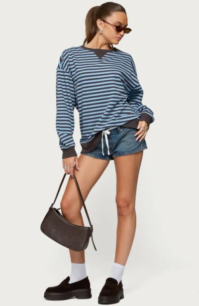 Edikted Onda Stripe Oversize Sweatshirt In Multi