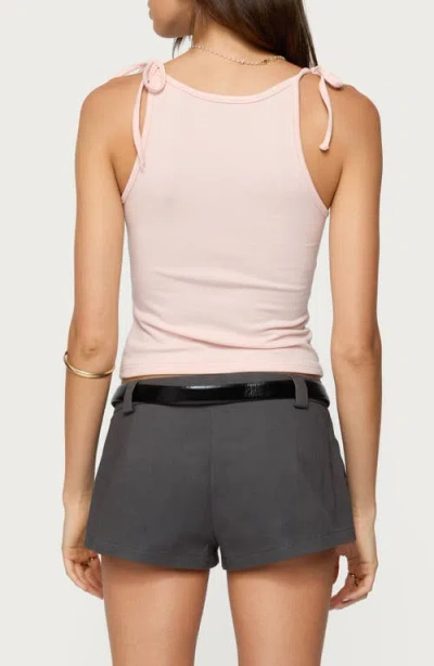 Edikted Chrissy Tie Strap Tank Top In Gray