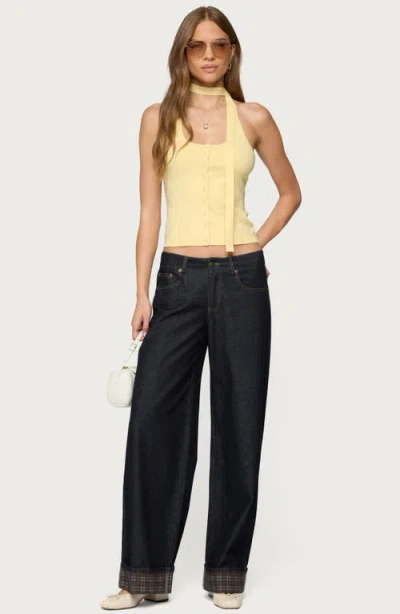 Edikted Two Piece Knit Halter Top In Pink