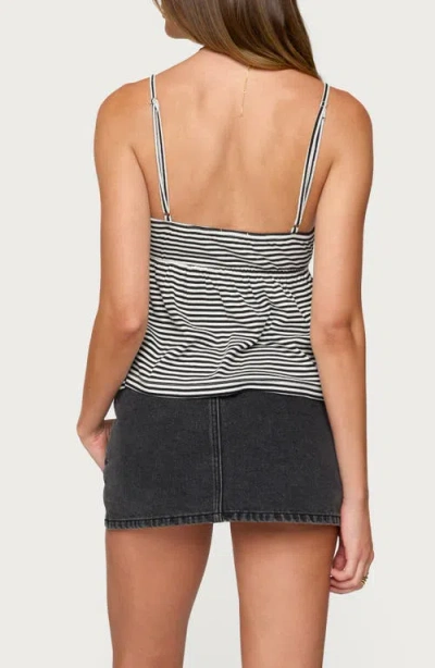 Edikted Orietta Stripe Babydoll Camisole In Black