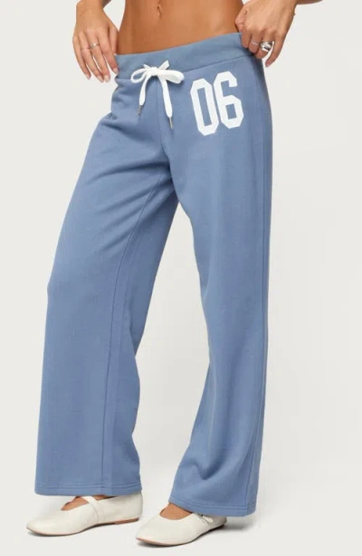 Edikted 06 Wide Leg Cotton Blend Drawstring Sweatpants In Gold