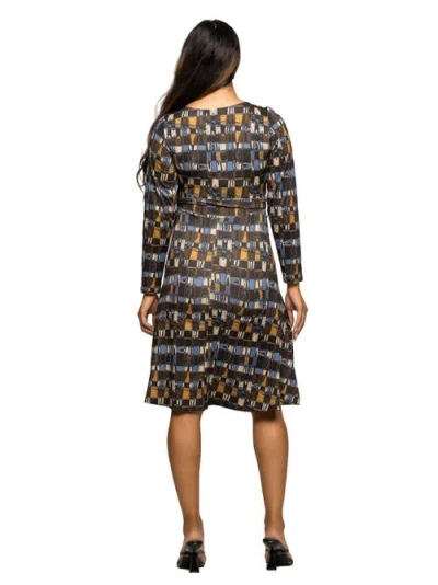 24seven Comfort Apparel Women's Maternity Long Sleeve Wrap Dress In Black