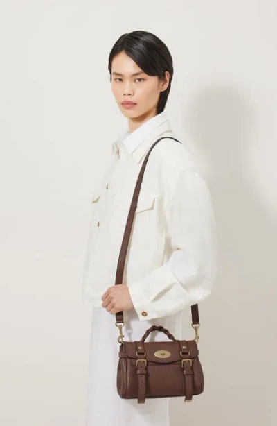 Mulberry Mini Alexa Leather Satchel In Brown
