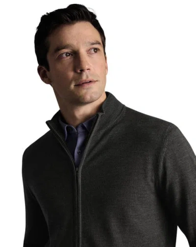 Charles Tyrwhitt Pure Merino Full Zip Through Cardigan In Gray