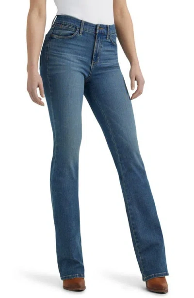 Wrangler Bespoke Curvy High Waist Bootcut Jeans In Blue