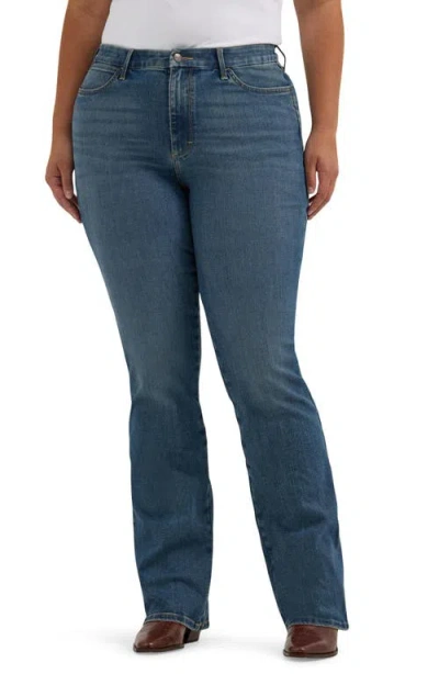 Wrangler Bespoke Curvy High Waist Bootcut Jeans In Blue