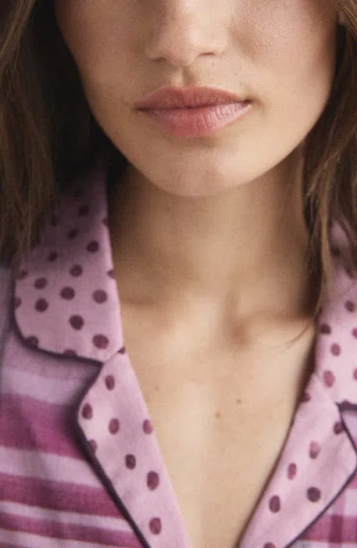 Mango Mixed Print Cotton Pajama Top In Multi