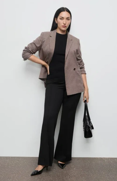 Mango Seamed Detail Flare Leggings In Black