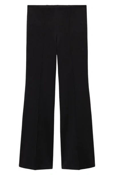 Mango Seamed Detail Flare Leggings In Black