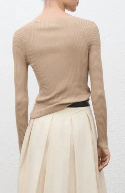 Mango V-neck Ribbed Henley Sweater In Multi