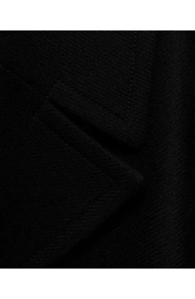 Mango Belted Wool Blend Coat In Black