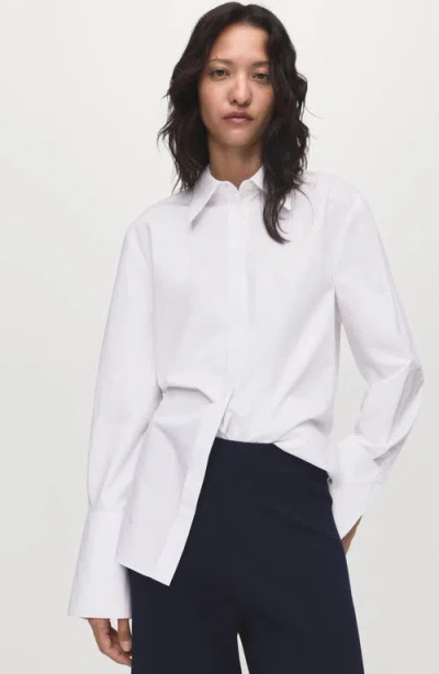 Mango Side Stripe Pull-on Straight Leg Knit Pants In Blue