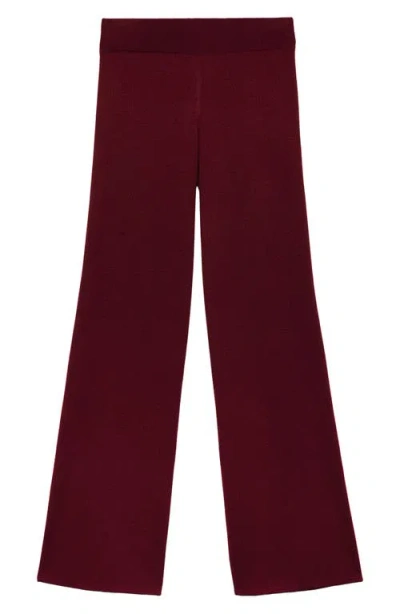 Mango Women's Straight Knitted Pants In Burgundy